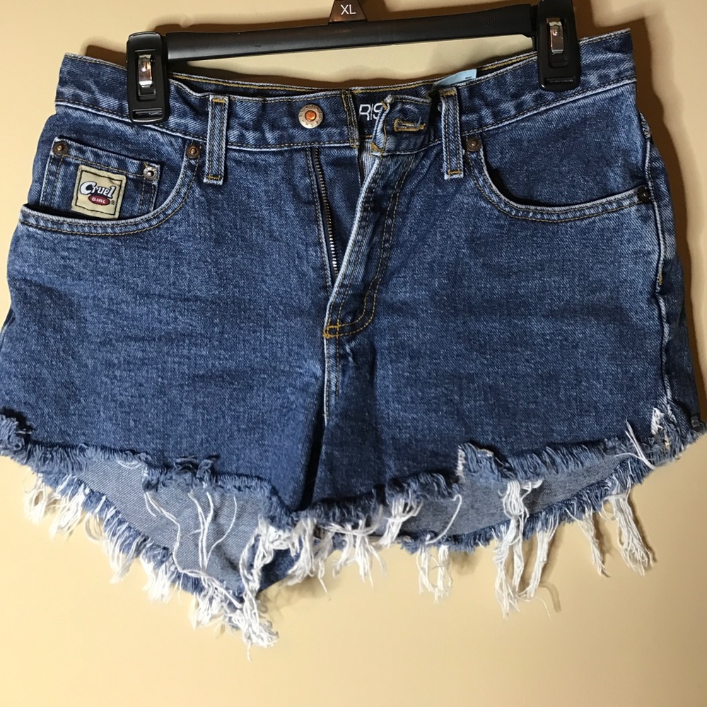 Vintage denim shorts. Distressed myself. Worn once